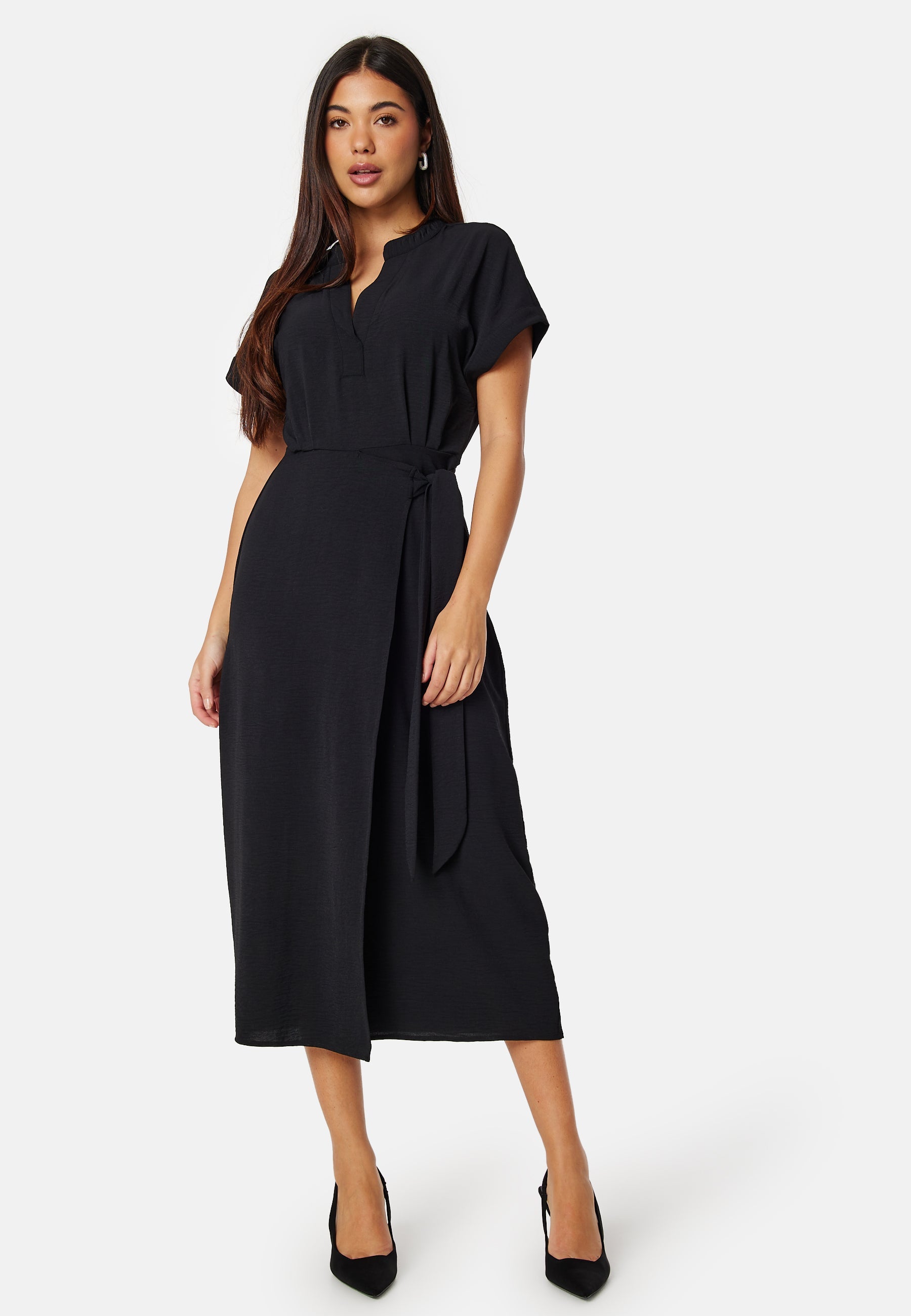 BUBBLEROOM V-neck Short Sleeve Wrap Dress