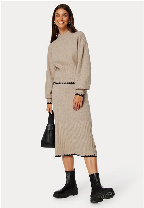 BUBBLEROOM Contrast Edge Knitted Skirt