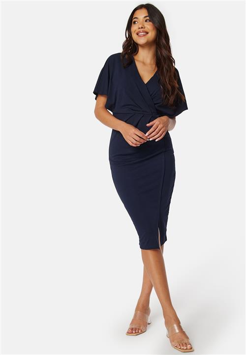 Bubbleroom Occasion Wrap Slit Midi Dress