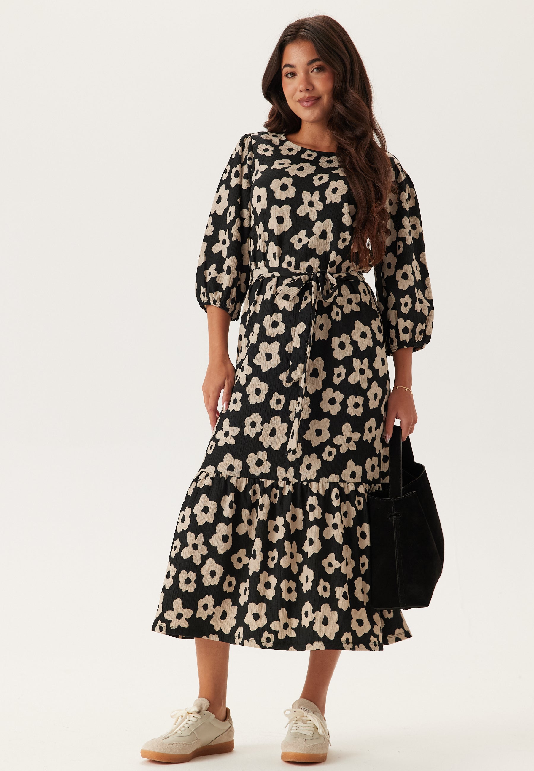 Happy Holly Structure Flounce Midi Dress