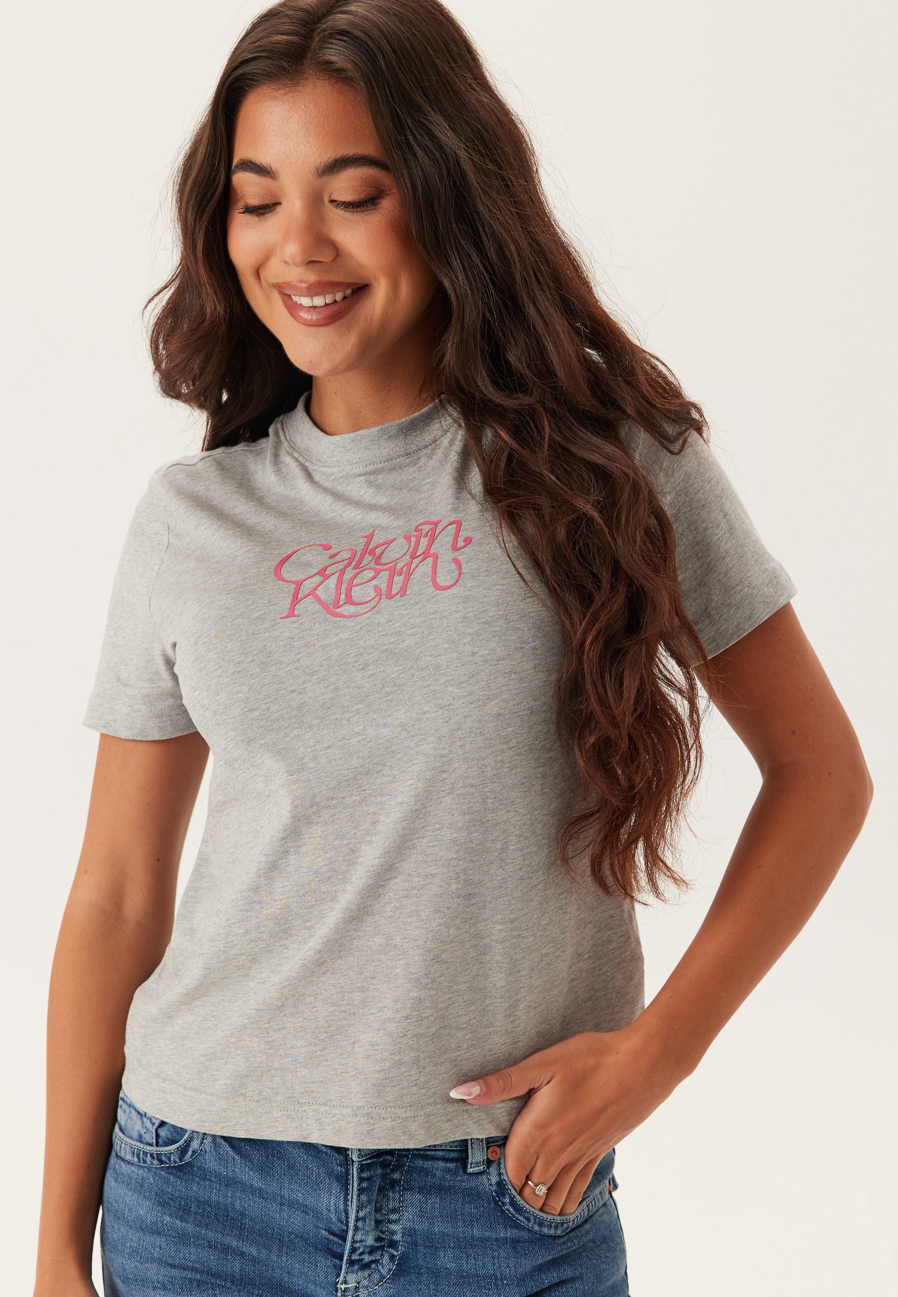 Calvin Klein Jeans Ss Fitted Script Calvin Klein Te