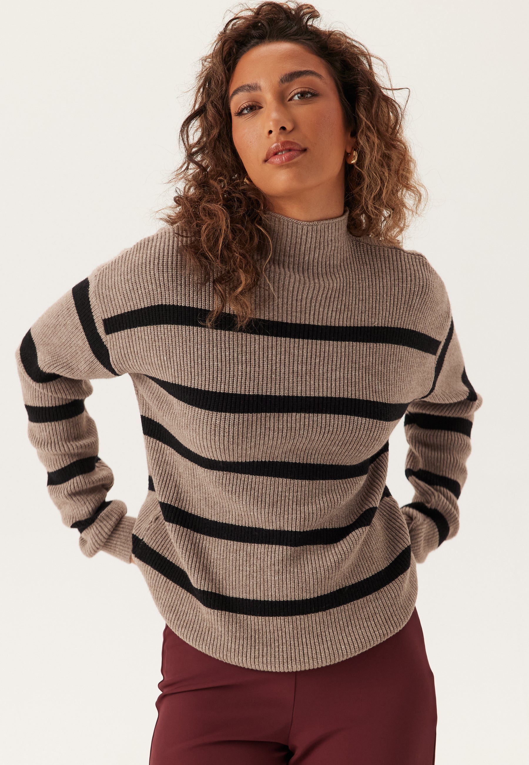 VILA Viril Mockneck L/S Knit Rib Top