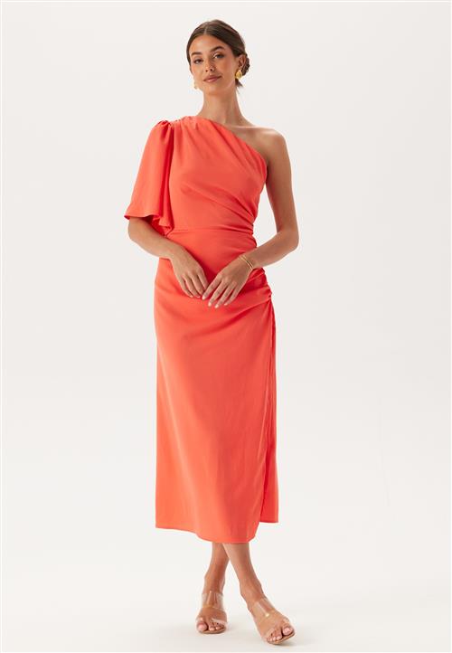 Bubbleroom Occasion Ruched One Shoulder Midi Dress