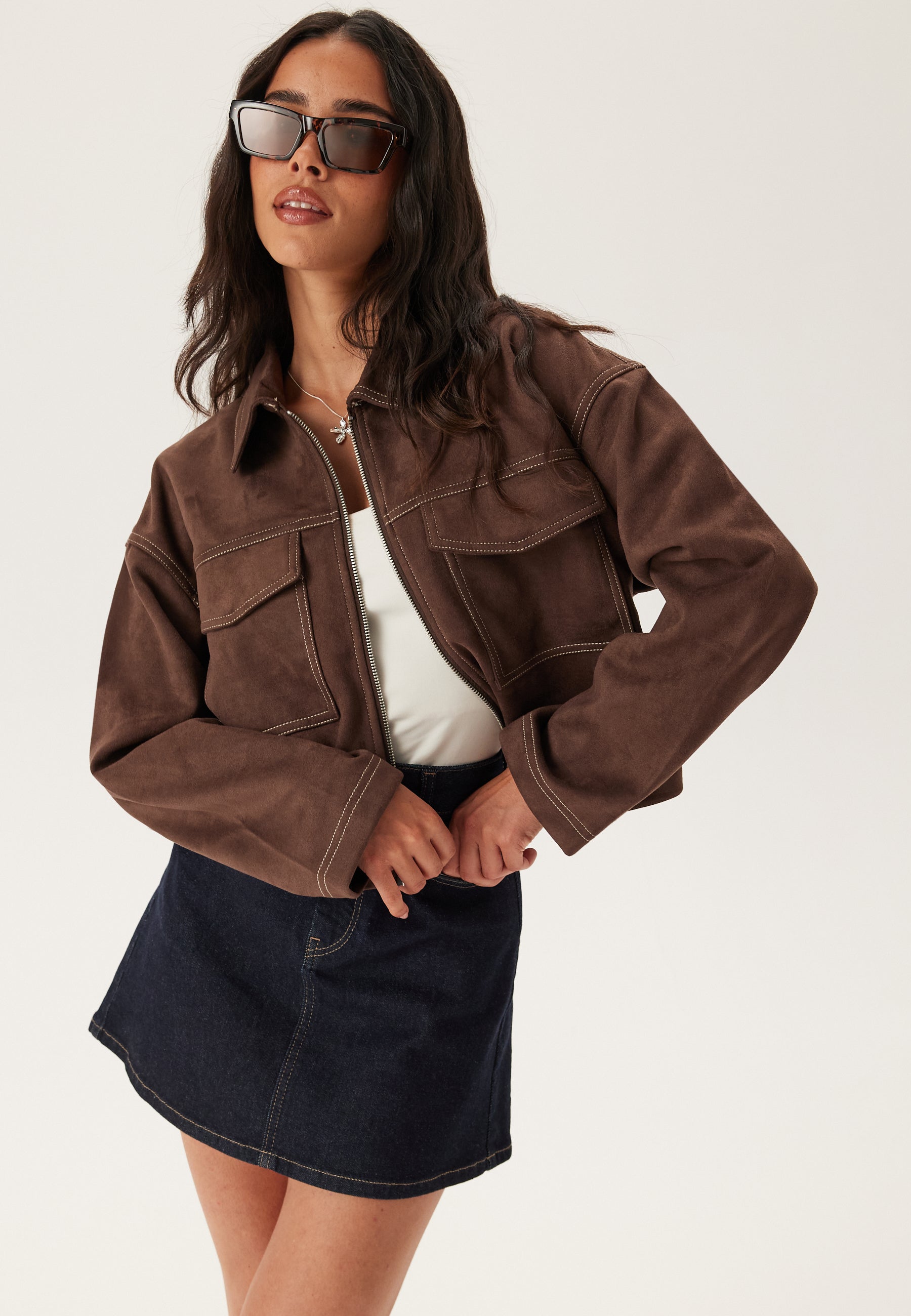 ONLY Onlstina Life Faux Suede Jacke