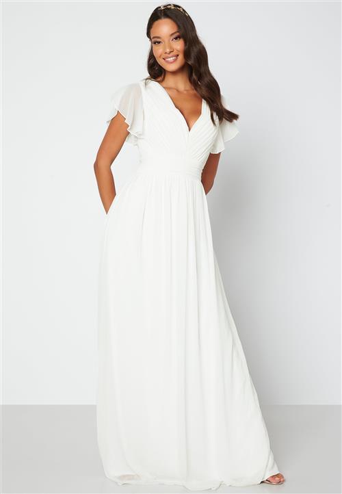 Bubbleroom Occasion Butterfly Sleeve Pleated Wedding Gown