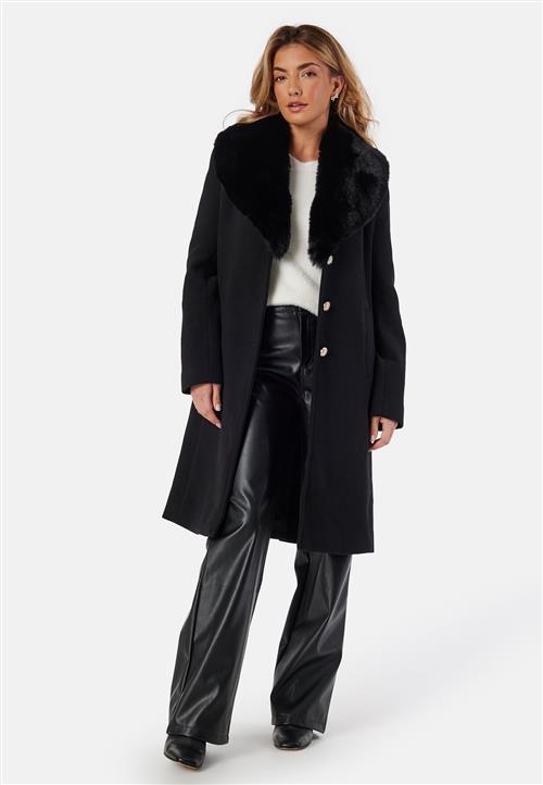 Chiara Forthi Fur Collar Wool Blend Coat