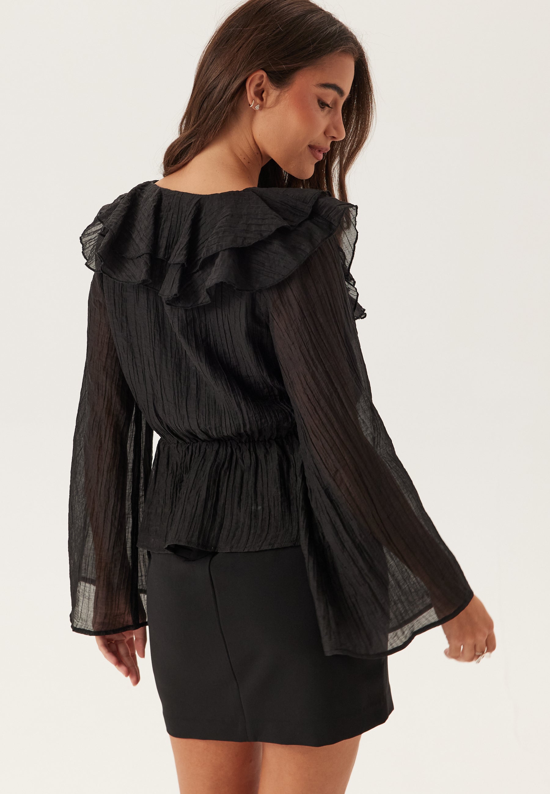 BUBBLEROOM Ruffle Wide Sleeve Blouse