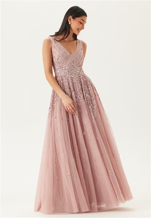 Goddiva Sequin Sunray Sleeveless Maxi Dress