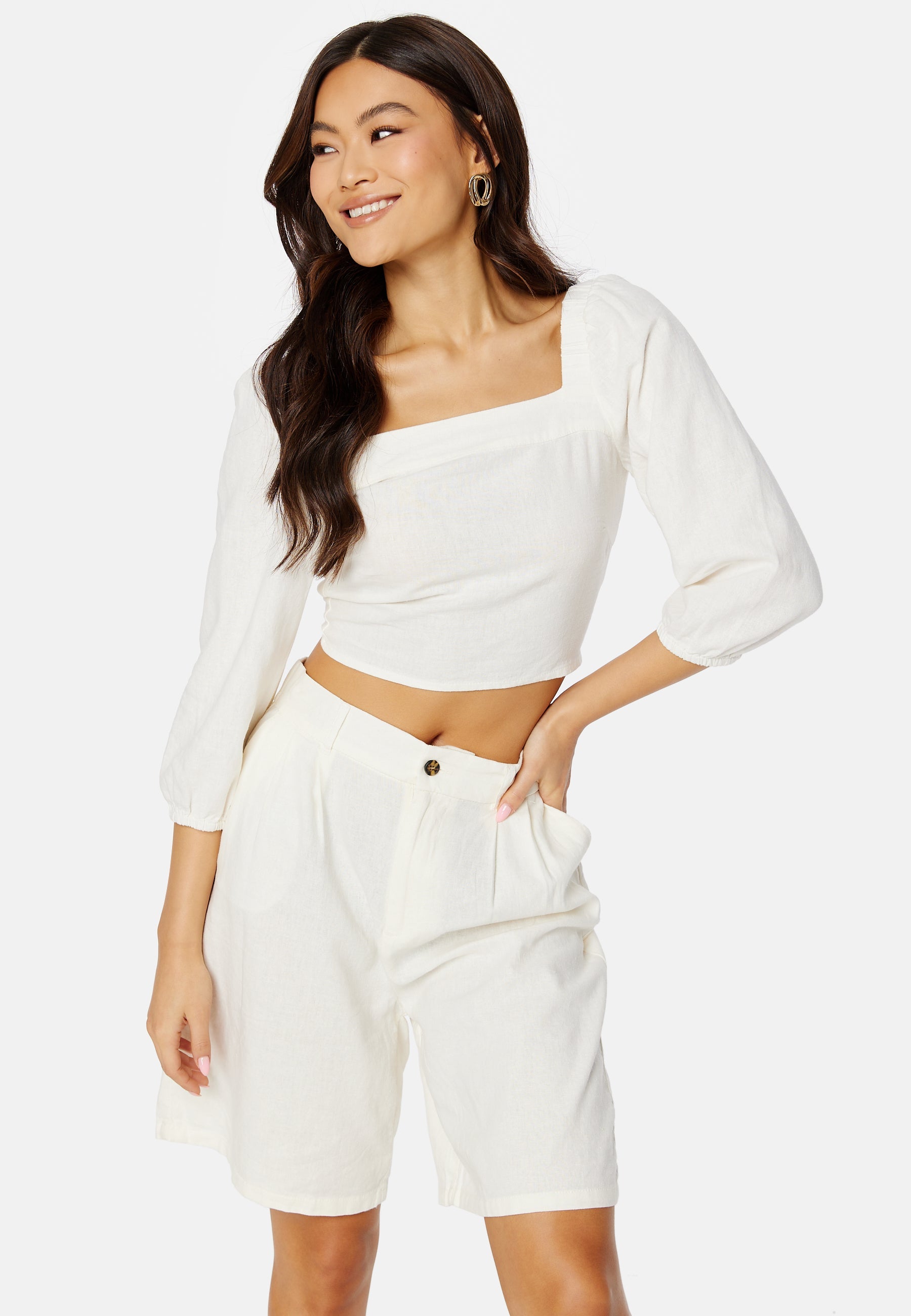 ONLY Caro 3/4 Balloon Linen Blend Top