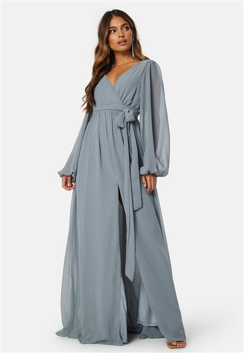 Goddiva Long Sleeve Chiffon Dress