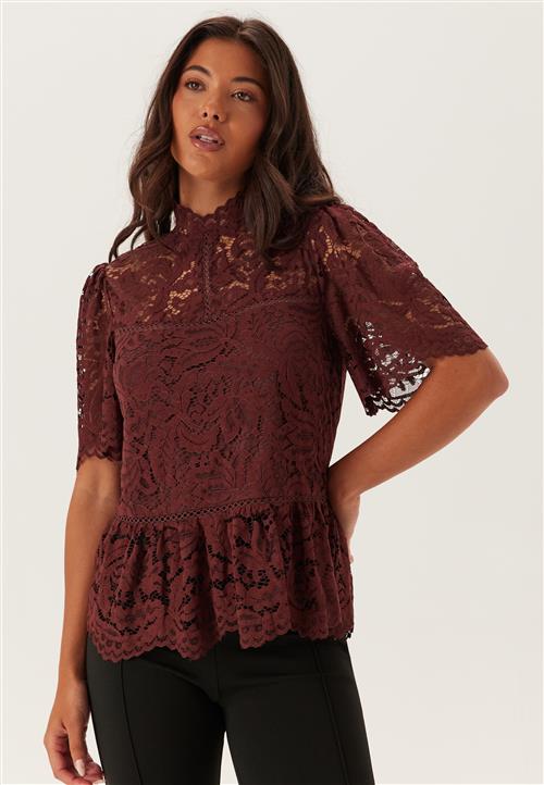 Bubbleroom Occasion Peplum Cotton Lace Blouse