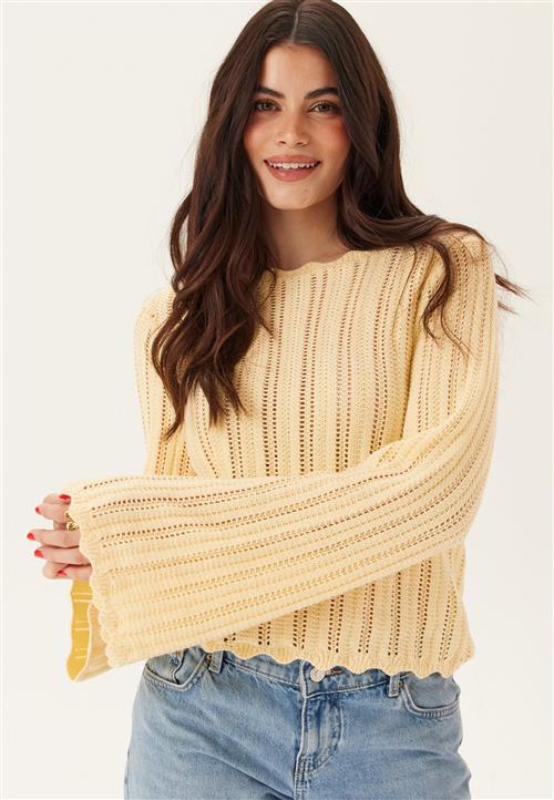Se BUBBLEROOM Boat Neck Structure Knitted Sweater hos Bubbleroom