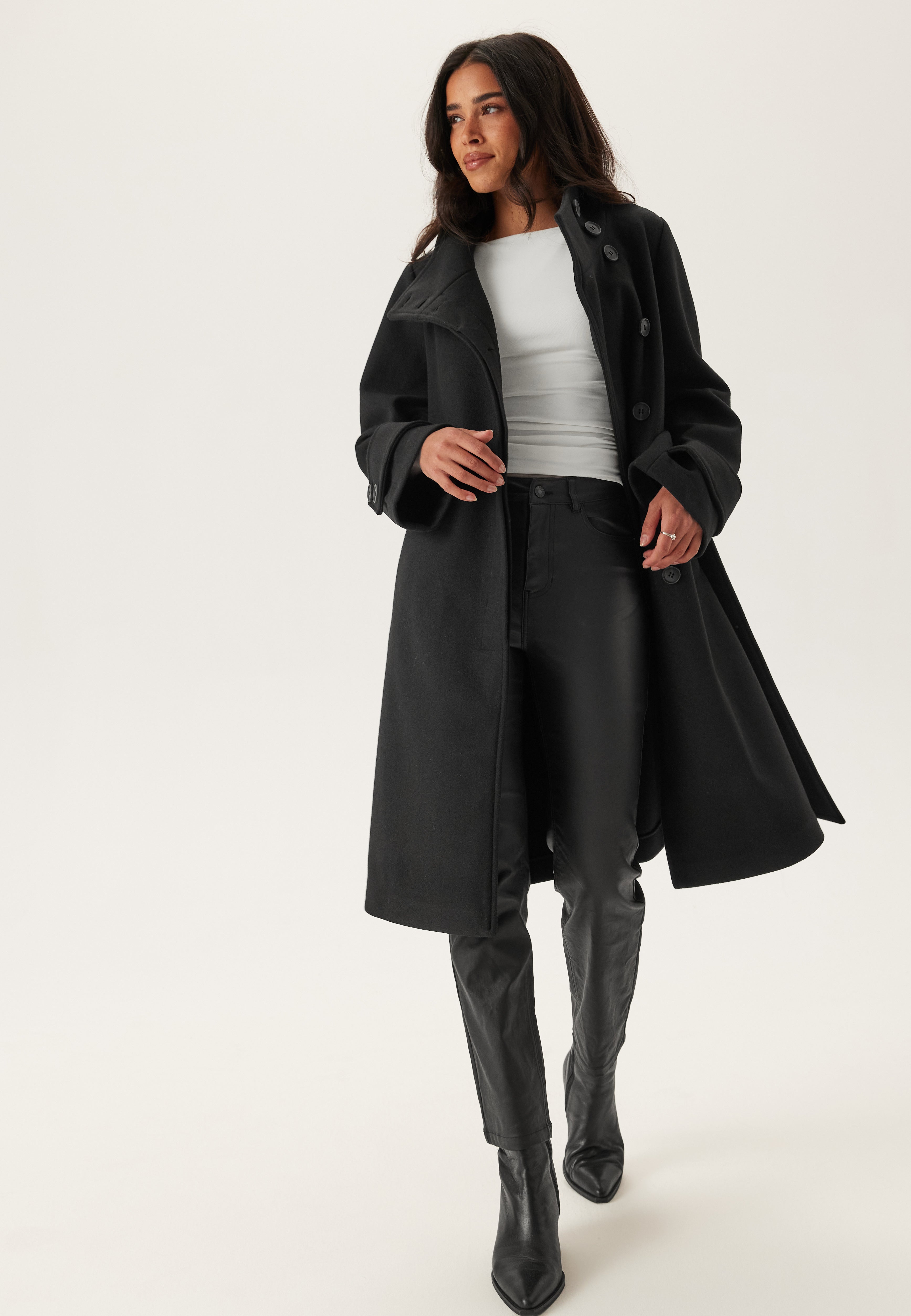 BUBBLEROOM High Neck Midi Coat