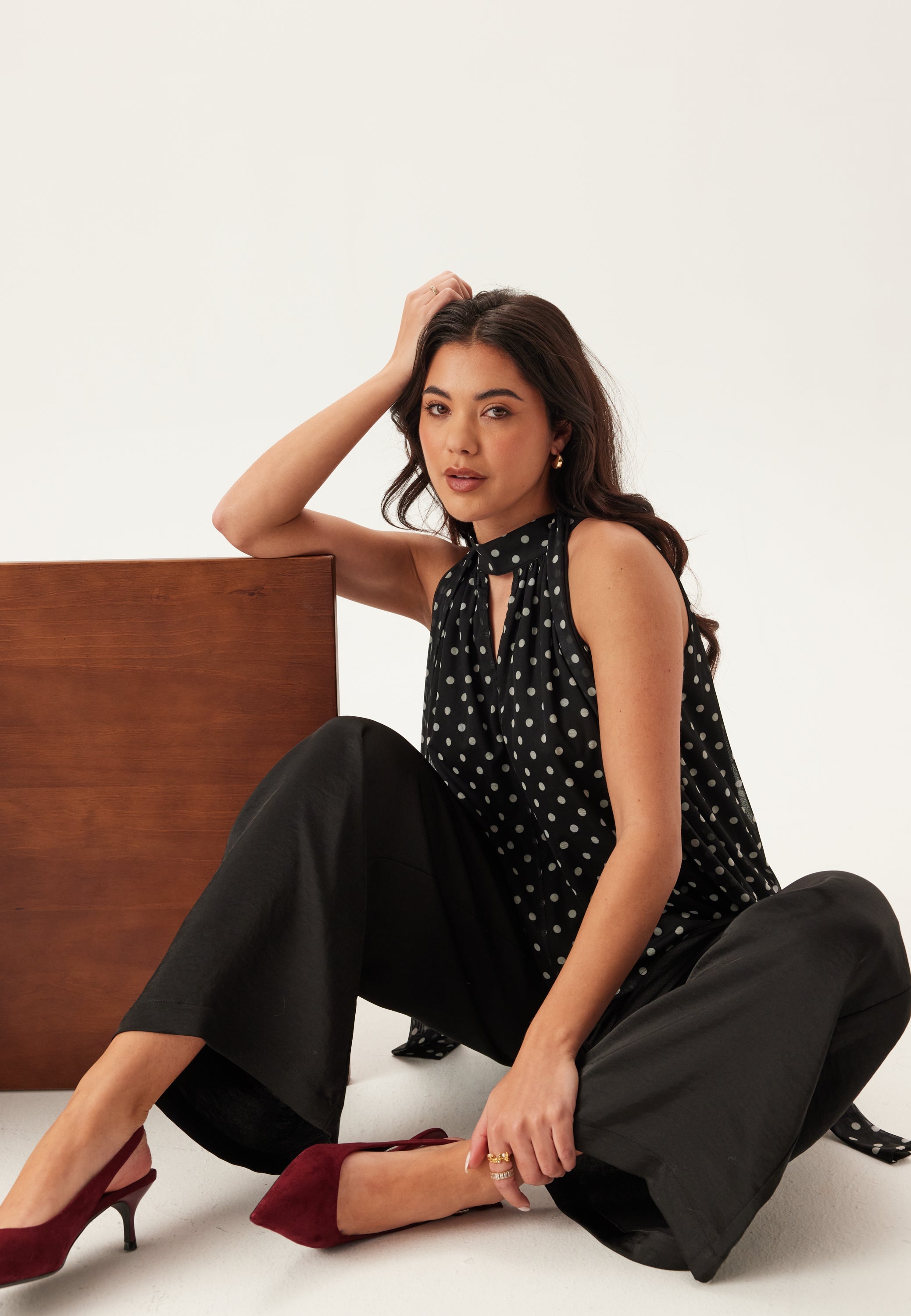 BUBBLEROOM Mesh Tie Top