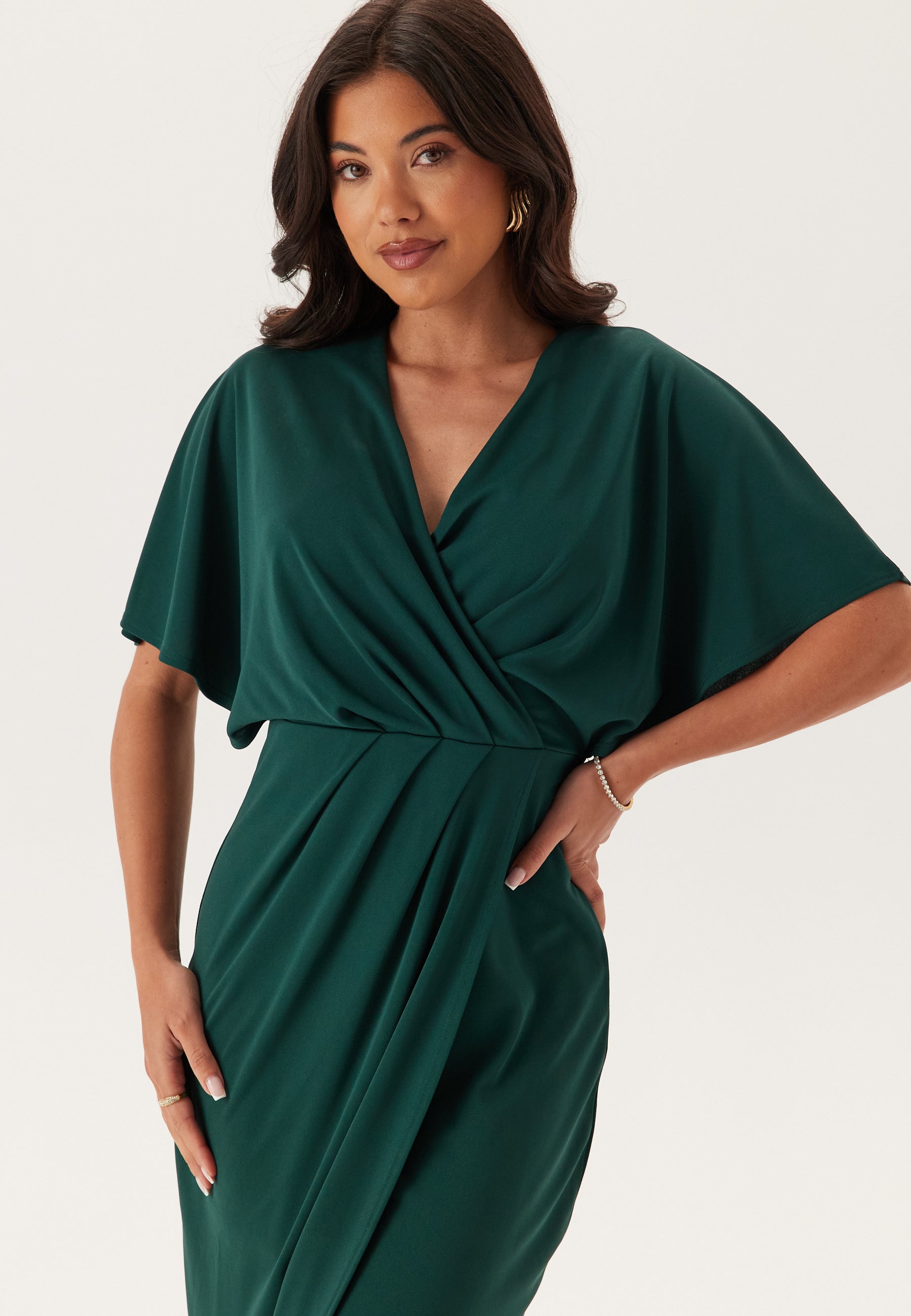Bubbleroom Occasion Wrap Slit Maxi Dress