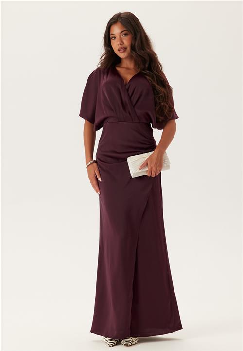 Bubbleroom Occasion Wrap Satin Gown