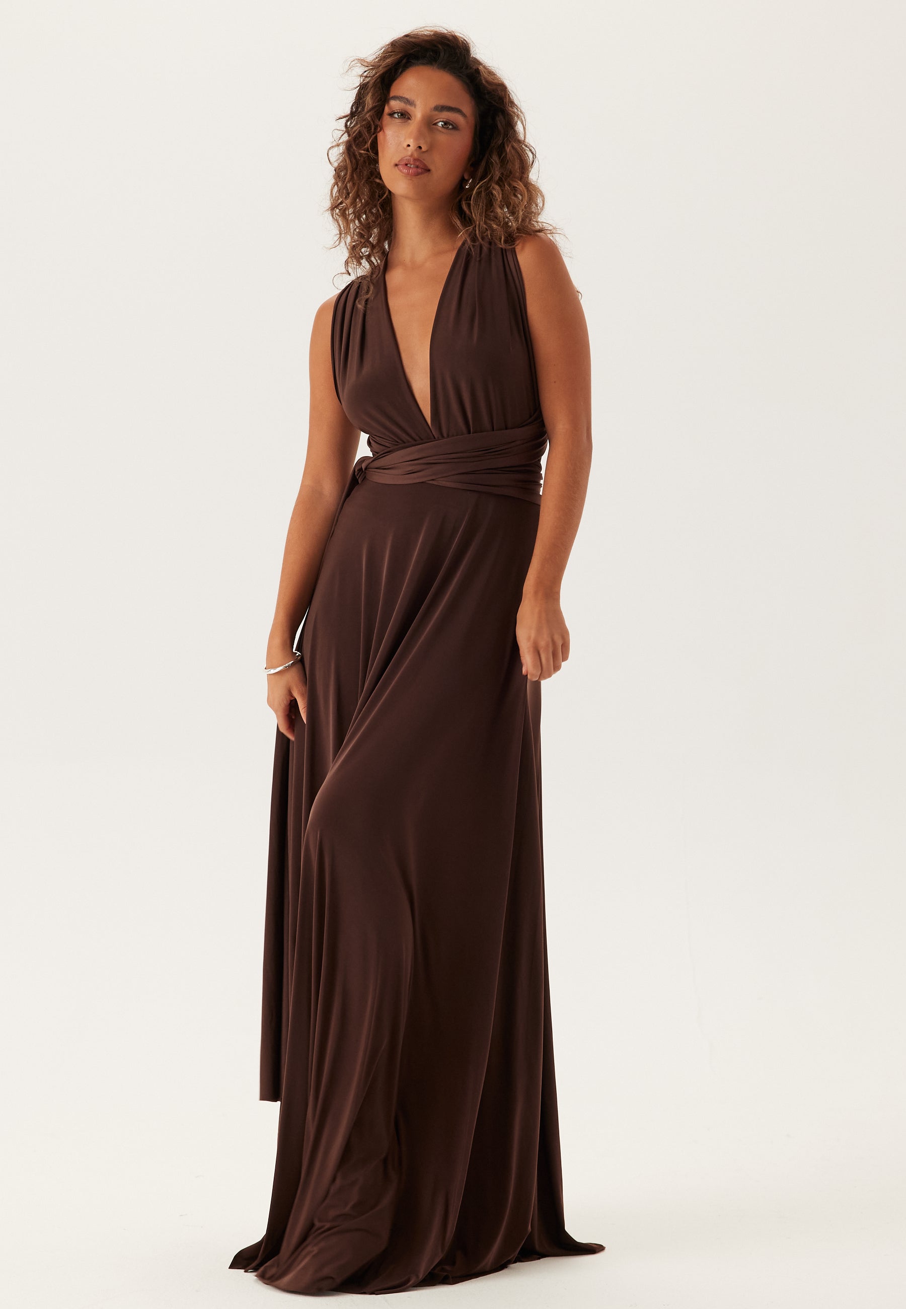 Goddiva Multi Tie Maxi Dress