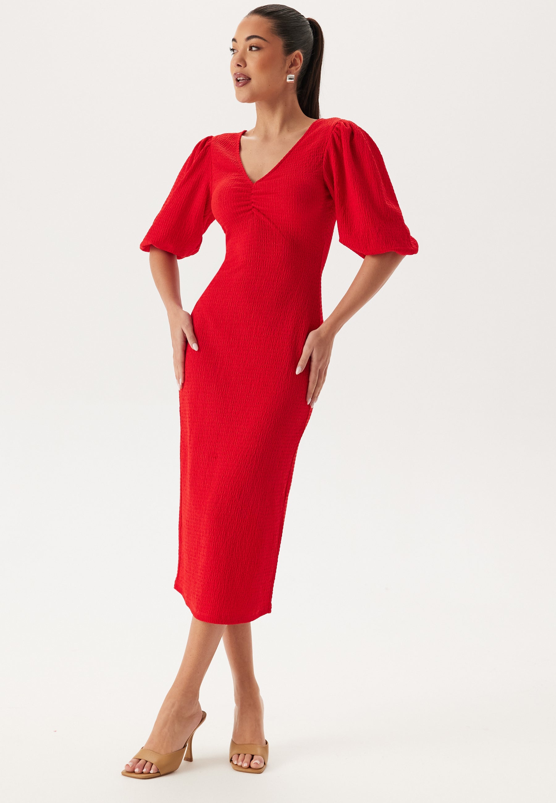BUBBLEROOM Structure Puff Sleeve Dress