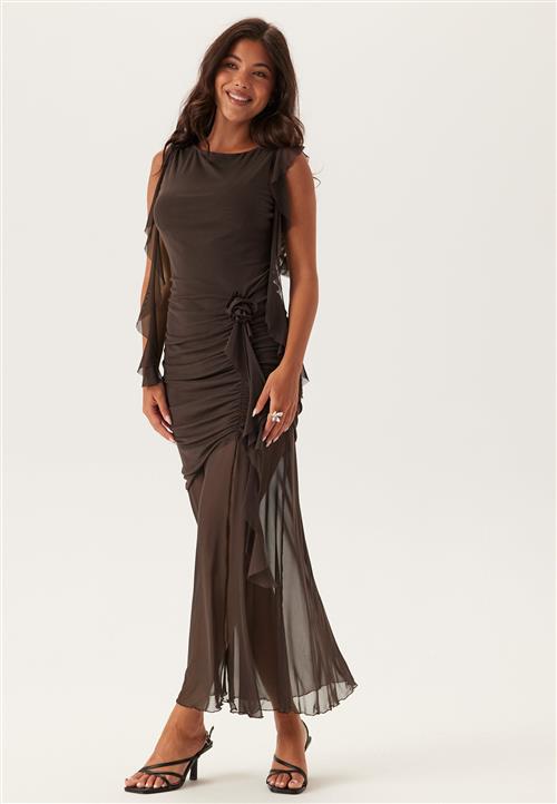 Bubbleroom Occasion Ruched Frill Ankle Dress