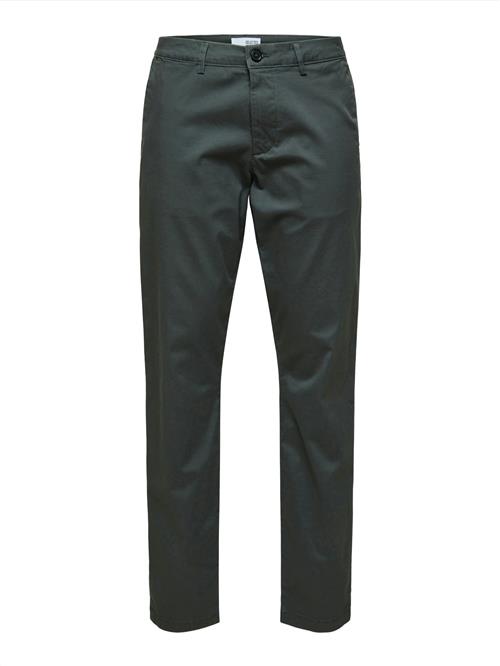 SELECTED Lærredsbukser 'SLHMiles Flex'  mørkegrå