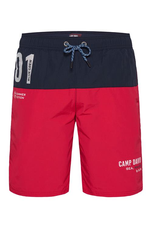 CAMP DAVID Badeshorts  navy / rød