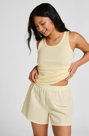 Hunkemöller Pyjamas Shorts Seersucker Gul