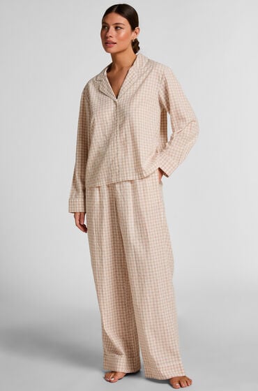 Hunkemöller Dobby Pyjamasbukser Vævet Bomuld Beige