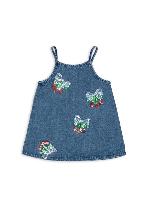 Konges Sløjd GOTS Magot Pailletstrop-kjole Amarena Sequin  Amarena Sequin 5-6 Y  Blå  5-6 år  kvinde