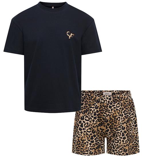 Kids Only Nattøj - 2-Delt - KogRila - Black/Tee Solid/Shorts AOP