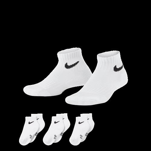 Nike Everyday-polstrede ankelstrømper til mindre børn (3 par) - hvid