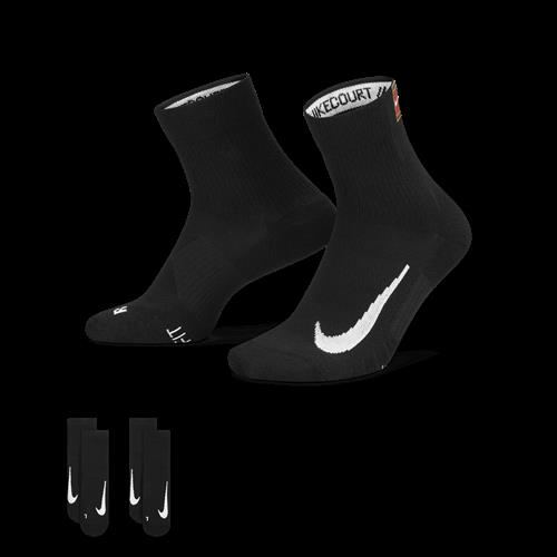 NikeCourt Multiplier Max-tennis-ankelstrømper (2 par) - sort