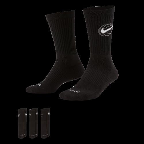 ike Everyday Crew-basketballstrømper (3 par) - sort