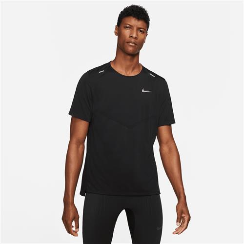 Kortærmet Nike Rise 365 Dri-FIT-løbeoverdel til mænd - sort