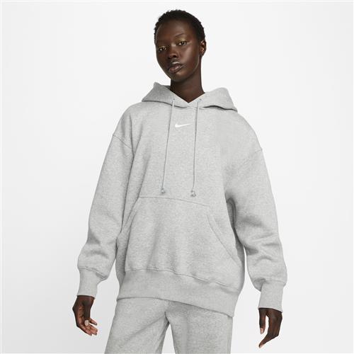 Oversized Nike Phoenix Fleece-pullover-hættetrøje til kvinder - grå