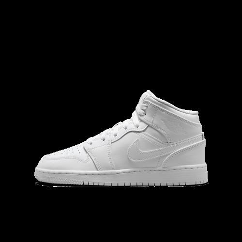 Jordan 1 Mid-sko til større børn - hvid