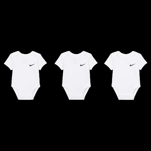 Nike Swoosh-bodyer til babyer (0-9 M) (pakke med 3 stk.) - hvid