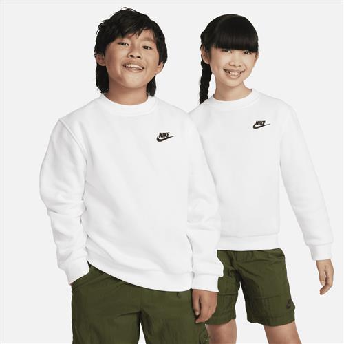 Nike Club Fleece-sweatshirt til større børn - hvid