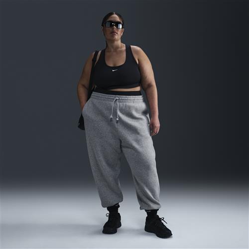 Overdimensionerede Nike Phoenix Fleece-sweatpants med høj talje til kvinder (plus size) - grå
