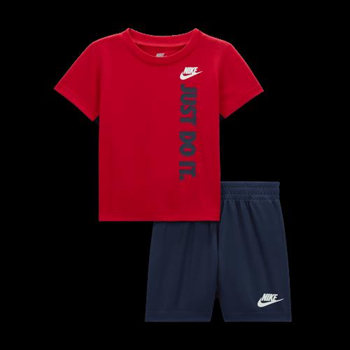 Nike-sæt med T-shirt og shorts med grafik til babyer (12-24 mdr.) - blå