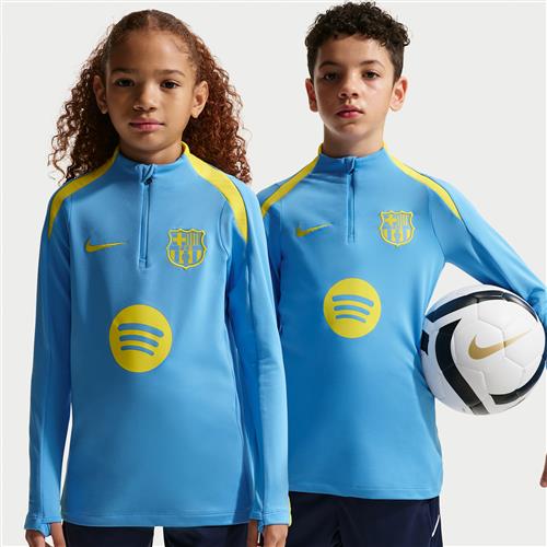 Maskinstrikket FC Barcelona Strike Fourth Nike Dri-FIT-fodboldtræningstrøje til større børn - blå