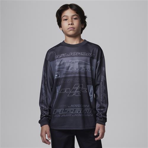 Langærmet Jordan MVP Dri-FIT Motorsports-T-shirt til større børn - sort