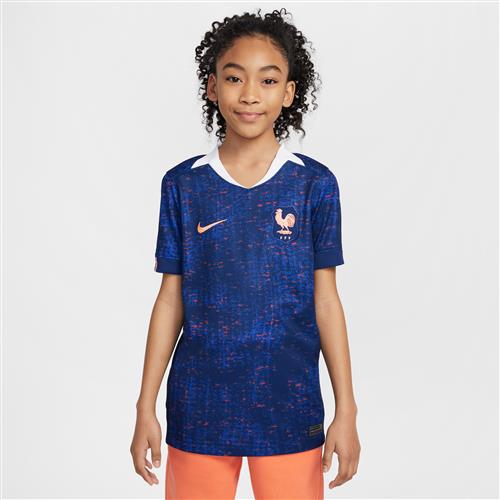 FFF 2025 Stadium Home (kvindehold) Nike Dri-FIT Replica-fodboldspillertrøje til større børn - blå
