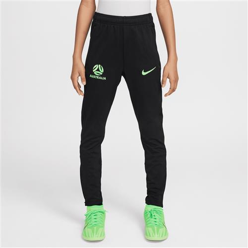 Maskinstrikkede Australia Academy Pro Nike Dri-FIT-fodboldbukser til større børn - sort