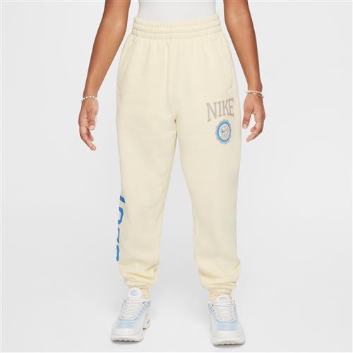 Løstsiddende Nike Club Fleece-bukser til piger - hvid