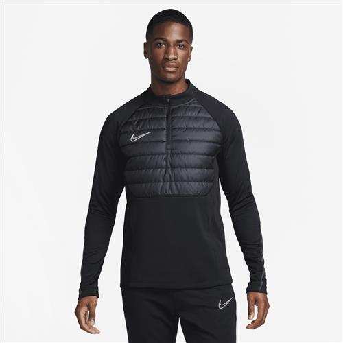 Nike Academy Winter Warrior Therma-FIT-fodboldtrøje med 1/2 lynlås til mænd - sort