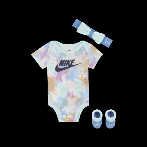 Tredelt Nike Sci Dye-sæt i æske til babyer - hvid