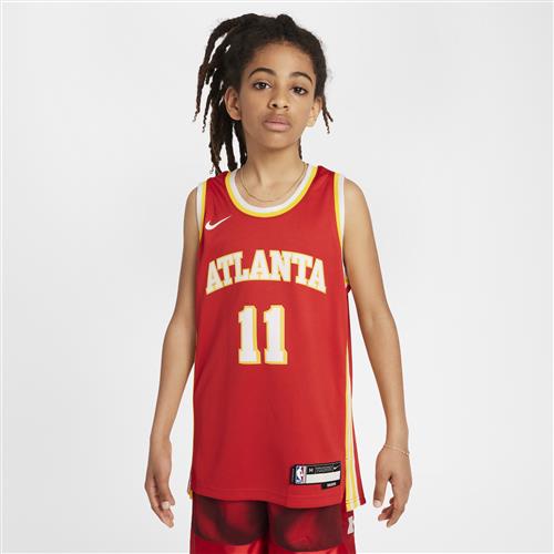 Atlanta Hawks 2023/24 Icon Edition Nike NBA Swingman-trøje til større børn - rød