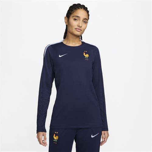 FFF Strike Nike Dri-FIT-fodboldtrøje med rund hals til kvinder - blå