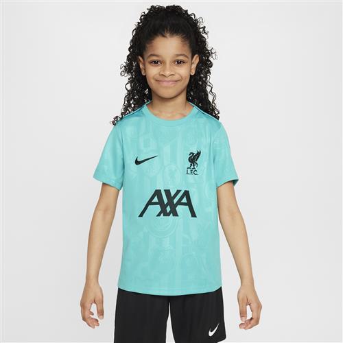 Liverpool FC Academy Pro Nike Dri-FIT Pre-Match-fodboldtrøje med korte ærmer til større børn - grøn