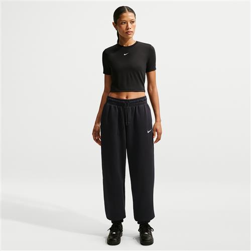 Overdimensionerede Nike Phoenix Fleece-sweatpants med høj talje til kvinder - sort